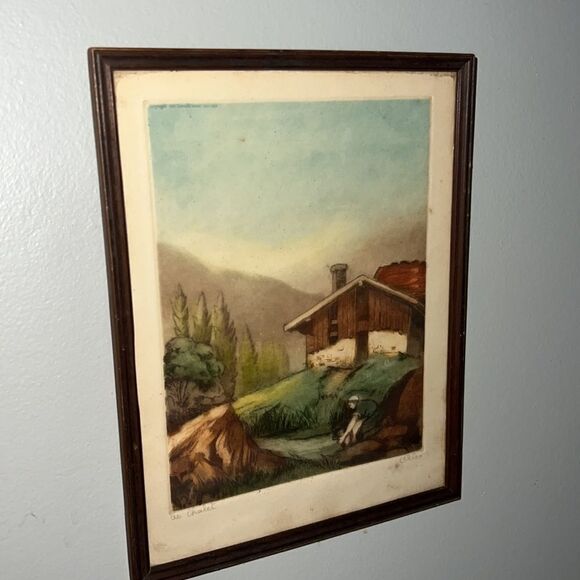 Original 1935 signed print Le Chalet - Picture 8 of 8